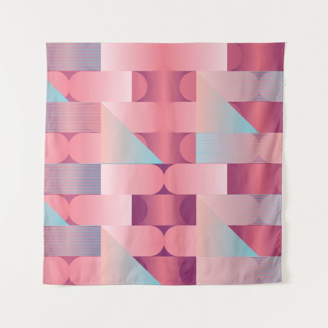 Geometric surface pattern with triangles, circles  wandteppich (Vorderseite)