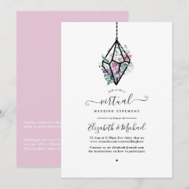 Geometric Terrarium Pastel Floral Virtual Wedding Einladung