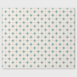 Geometric Tile Gold and green Wrapping Paper Geschenkpapier