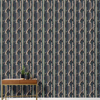 Geometric Tribal (Olive + Navy) Luxury Tapete
