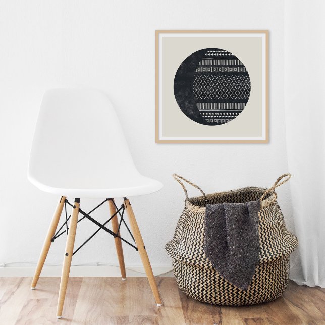 Geometric Tribal Pattern Eclipse Moon Art Print Poster (Von Creator hochgeladen)