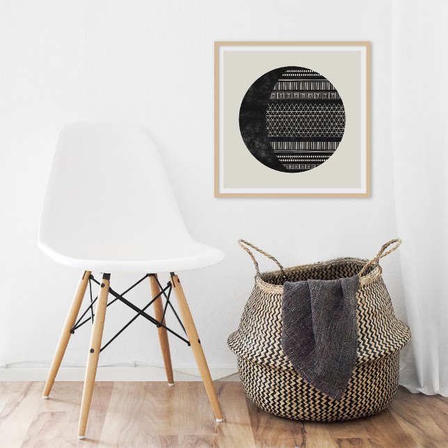 Geometric Tribal Pattern Eclipse Moon Art Print Poster (Von Creator hochgeladen)