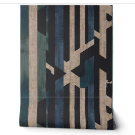Geometric Tribal (Terracotta + Green) Luxury Tapete