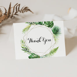 Geometric Tropical Folded Wedding Thank You Card Dankeskarte