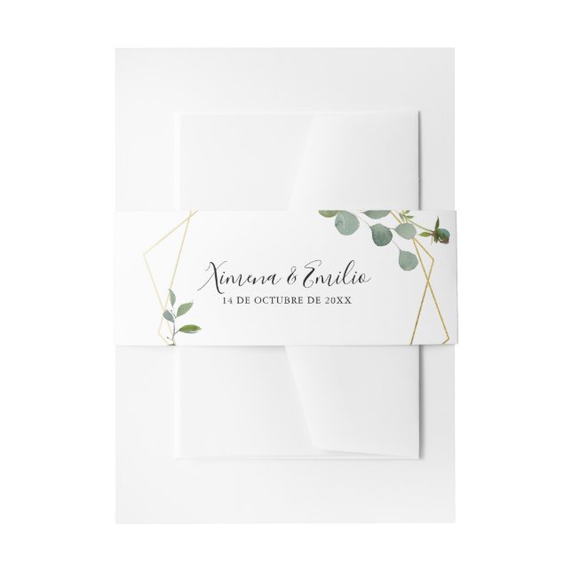 Geometric Tropical Spanish Wedding Einladung Einladungsbanderole (Vorderseite Beispiel)