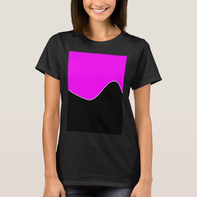 GEOMETRIC TWO TONE PATTERN FUCHSIA AND BLACK T-Shirt (Vorderseite)