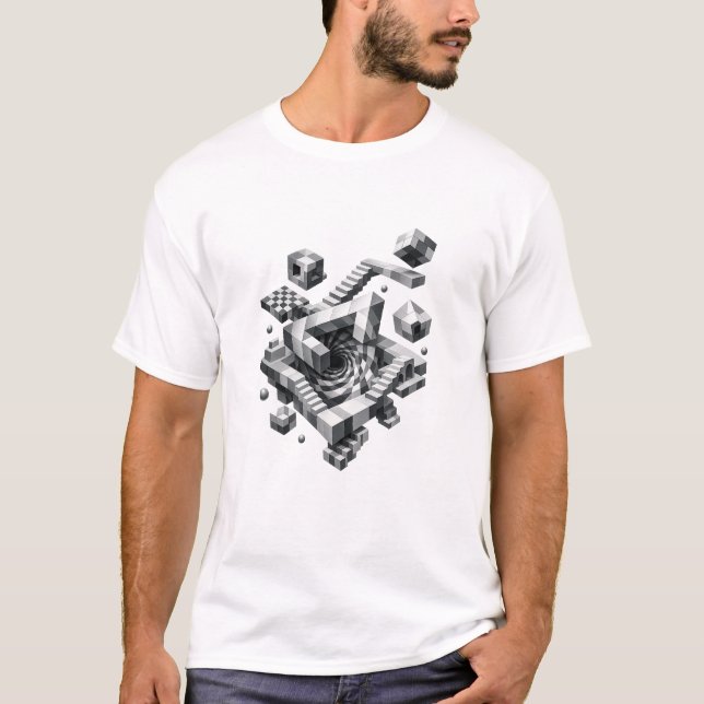 Geometric Vortex Illusion T-Shirt (Vorderseite)