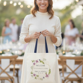 Geometric Watercolor Floral Welcome Tote Bag Tragetasche