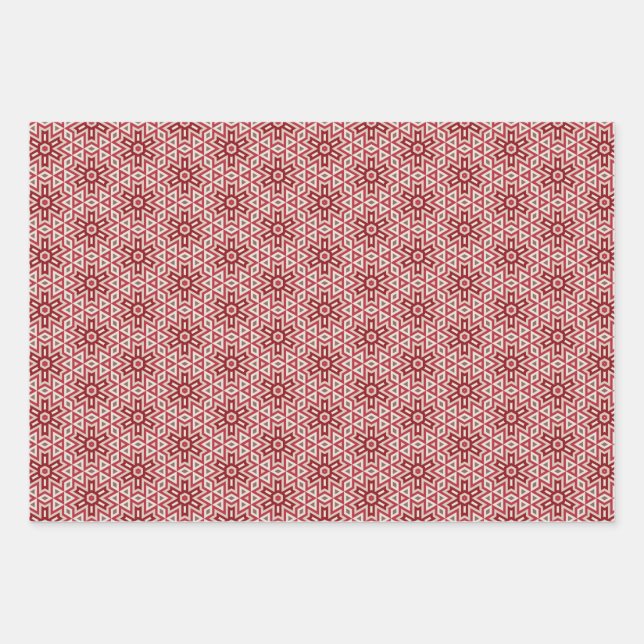 Geometric Winter Holiday Gift Wrapping Sheets Geschenkpapier Set (Vorderseite)