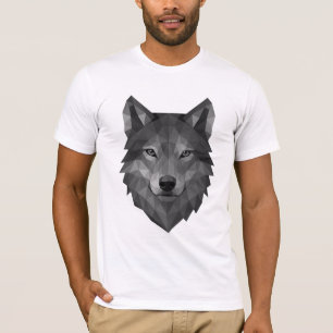 Geometric Wolf Head Polygonkunst im Alpha-Stil T-Shirt