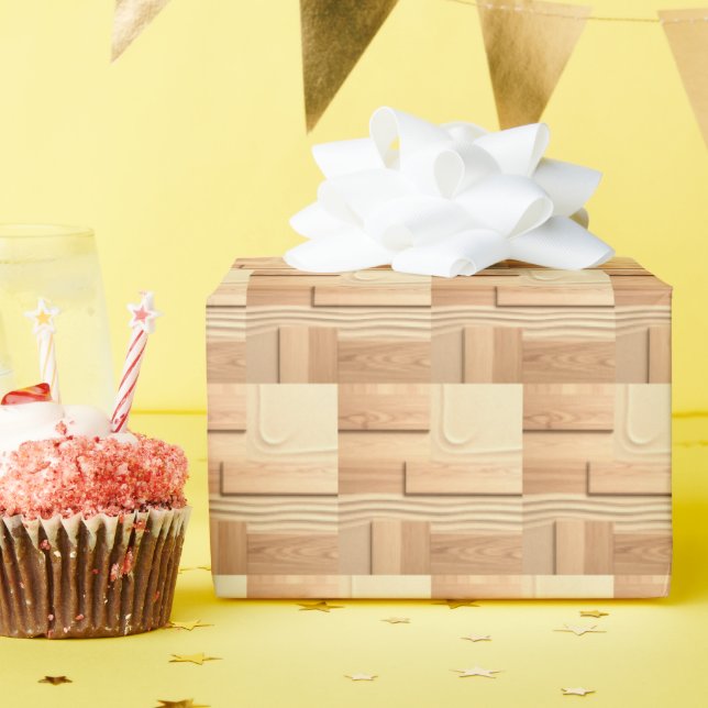 Geometric Wood On Sand Design Geschenkpapier (Geburtstagsparty)