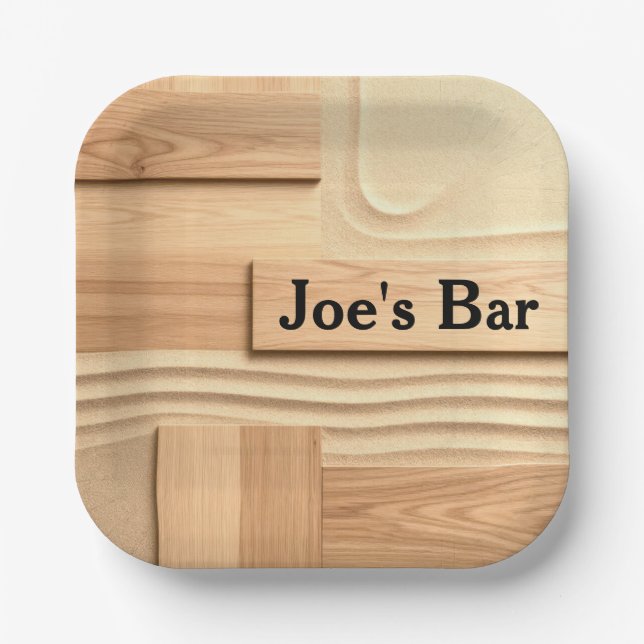 Geometric Wood On Sand Design Pappteller (Vorderseite)