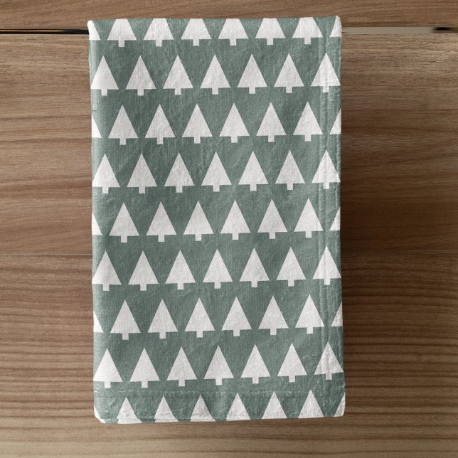 Geometric Xmas Tree Pattern Minimum Sage Green | Handtuch (Von Creator hochgeladen)