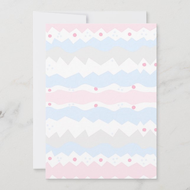 Geometric Zigzag Baby Pastel ästhetische Leere Einladung (Vorderseite)