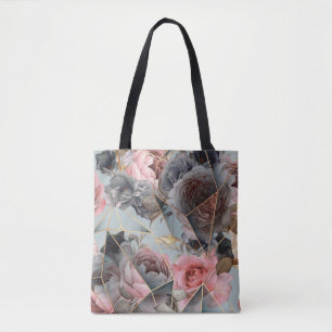 Geometrie aus Blumenkristall, Aquarellhintergrund Tasche