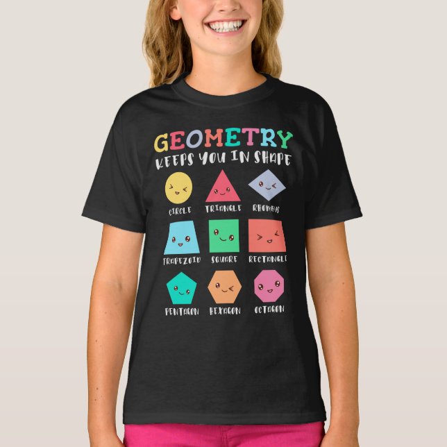 Geometrie behalte Sie in Form, geometrischen Forme T-Shirt (Vorderseite)
