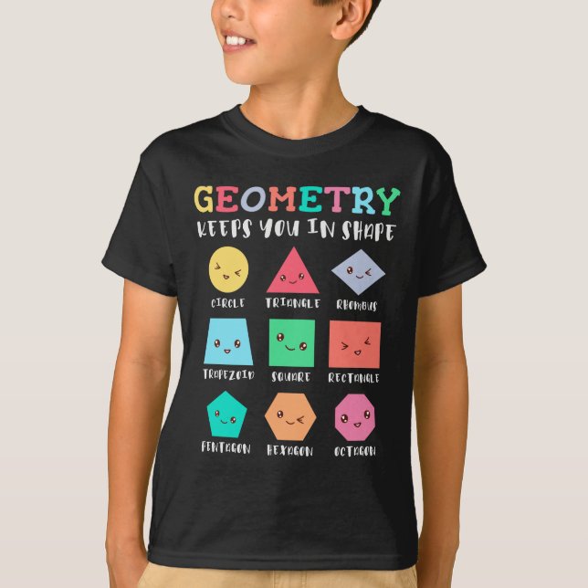 Geometrie behalte Sie in Form, geometrischen Forme T-Shirt (Vorderseite)