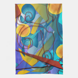 Geometrie-Collage Geschirrtuch