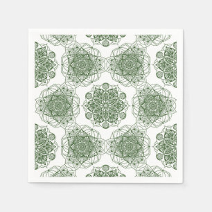 Geometrie der grünen Mandala Serviette
