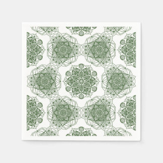 Geometrie der grünen Mandala Serviette
