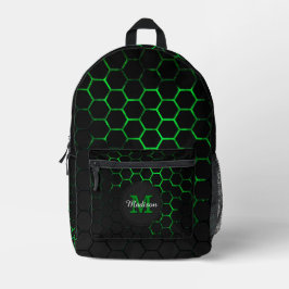 Geometrie der grünen Noppen-Wabengeometrie Monogra Bedruckter Rucksack