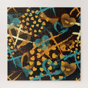 Geometrie der Herzstars: Vintages Muster