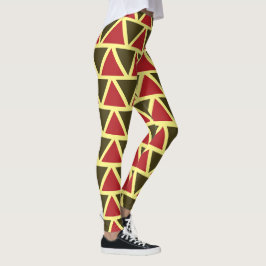 Geometrie des grünen roten Dreiecks Leggings