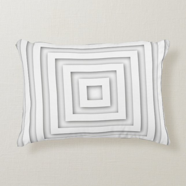 Geometrie des weißen Quadrats Dekokissen (Vorderseite)
