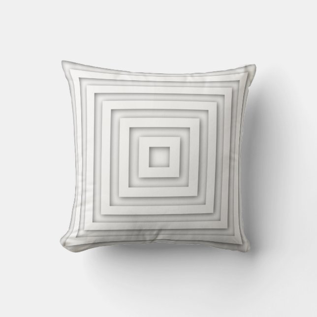 Geometrie des weißen Quadrats Kissen (Vorderseite)