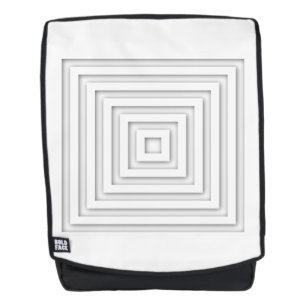Geometrie des weißen Quadrats Rucksack