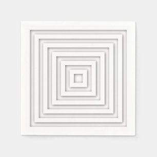 Geometrie des weißen Quadrats Serviette