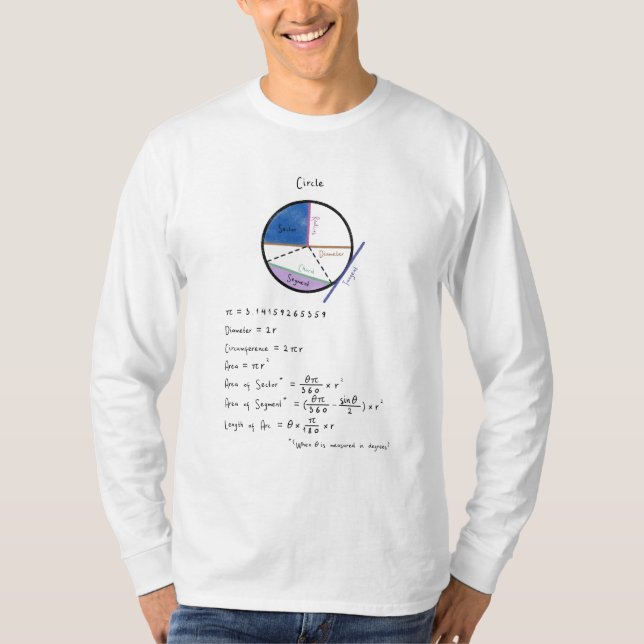 Geometrie einer Circle Math Geometry Educational T-Shirt (Vorderseite)