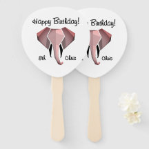 Geometrie Elephant Head Birthday Age and Name