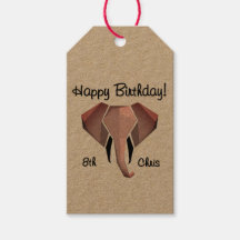 Geometrie Elephant Head Birthday Age and Name