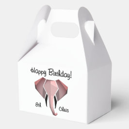 Geometrie Elephant Head Birthday Age and Name Geschenkschachtel