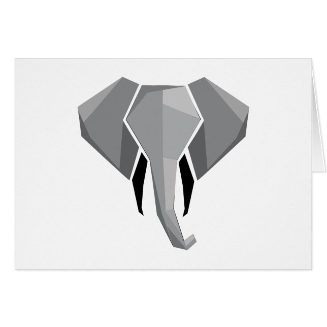Geometrie Elephant Head Blank Inside (Vorderseite (Horizontal))