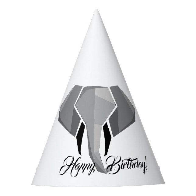 Geometrie Elephant Head Geburtstag Partyhütchen (Vorderseite)