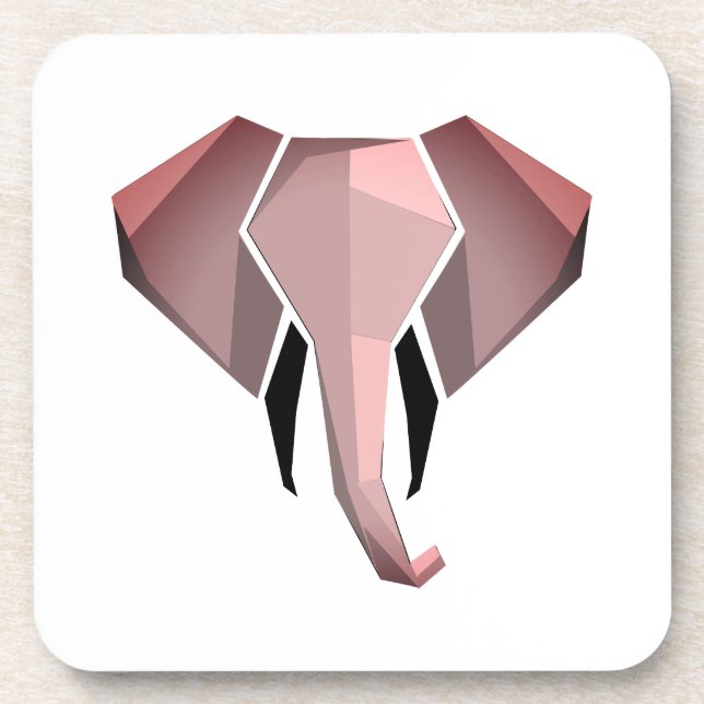 Geometrie Elephant Head Getränkeuntersetzer (Vorderseite)