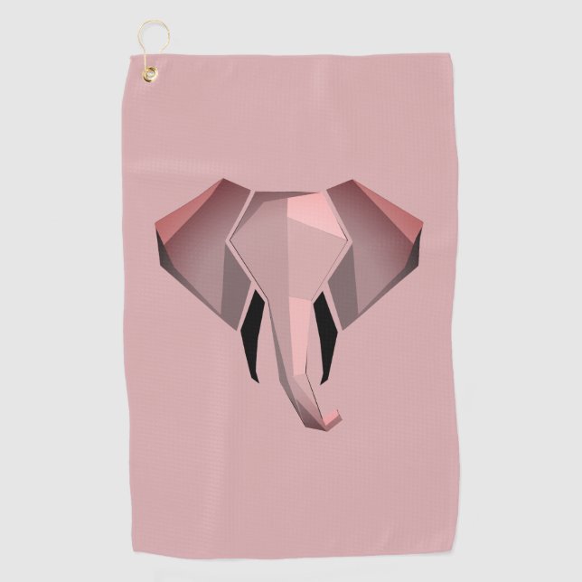 Geometrie Elephant Head Golfhandtuch (Vorderseite)