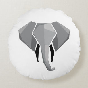 Geometrie Elephant Head Rundes Kissen