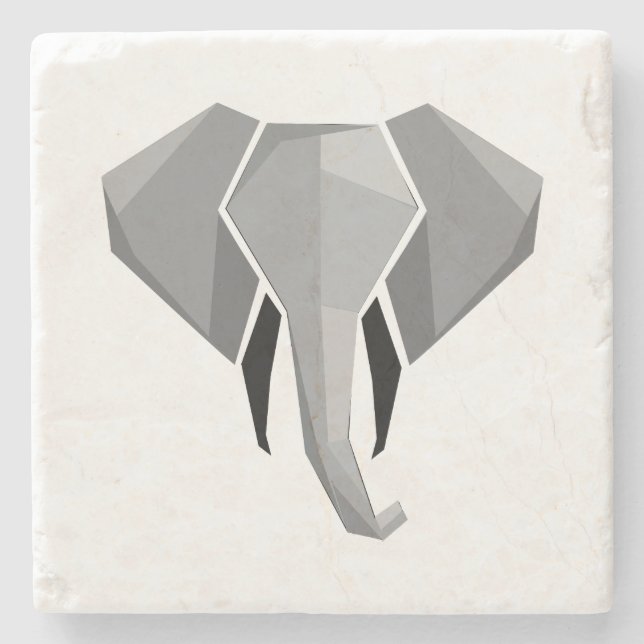 Geometrie Elephant Head Steinuntersetzer (Vorderseite)