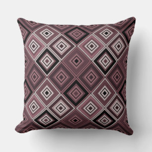 Geometrie Ethno-Patchwork braun burgunderrot Kissen