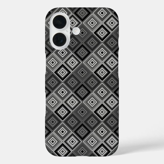 Geometrie Ethno-Patchwork  iPhone 16 Hülle (Rückseite)