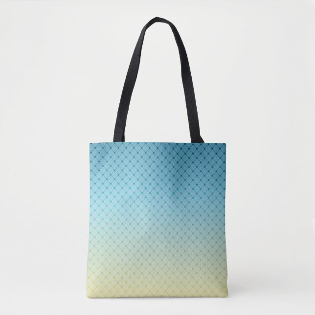 Geometrie, Farbverlauf, Ombre, farbig, blau und ge Tasche (Vorderseite)