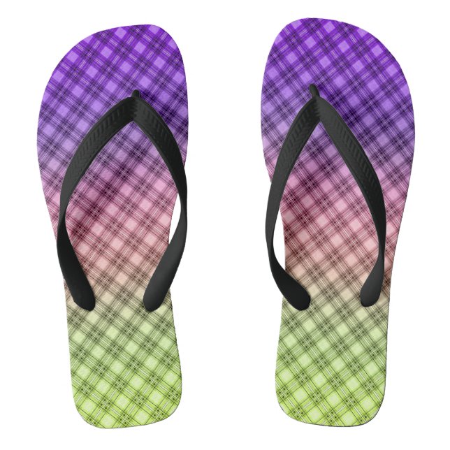 Geometrie, Farbverlauf, Ombre Flip Flops (Fußbett)