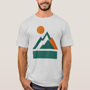 Geometrie-Form Berg Sonnenuntergang T-Shirt