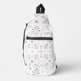 Geometrie Formen Hexagon White Crossbody Bag