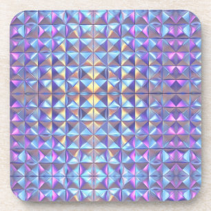 Geometrie für Gold, Blau und Lila Irideszierung 2 Getränkeuntersetzer