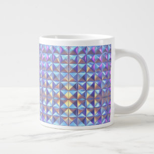 Geometrie für Gold, Blau und Lila Irideszierung 2 Jumbo-Tasse
