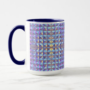 Geometrie für Gold, Blau und Lila Irideszierung 2 Tasse